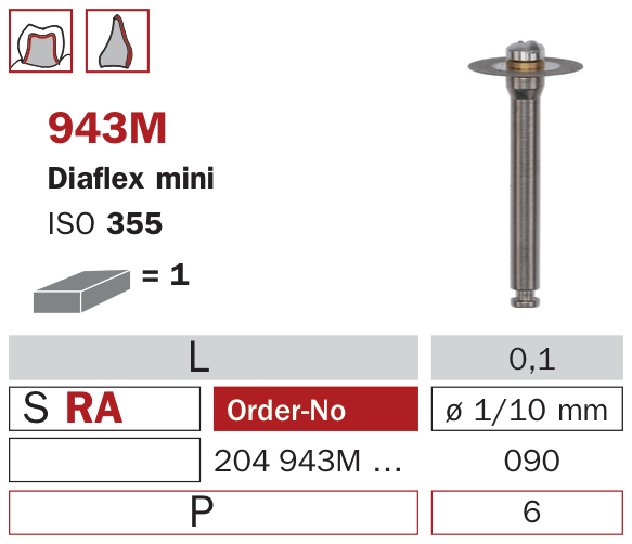 Disque coupe couronne 943M DIAFLEX MINI