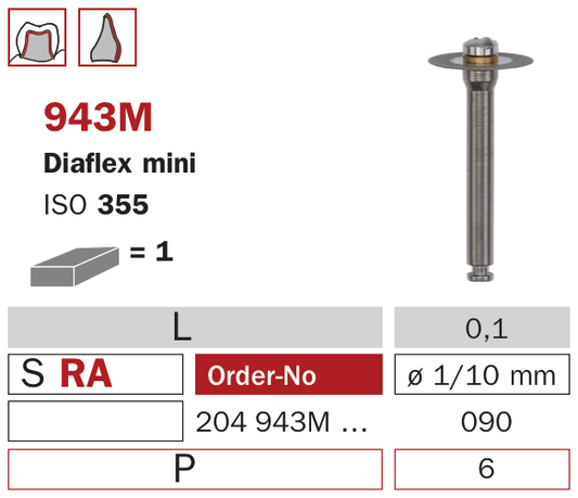 Disque coupe couronne 943M DIAFLEX MINI