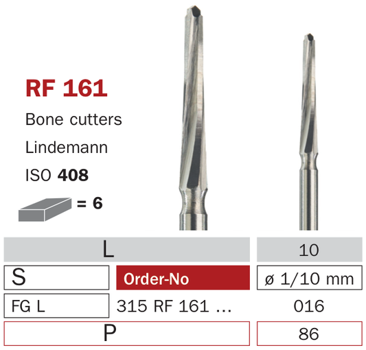 Fraise de chirurgie acier RF161 Bone cutters Lindemann