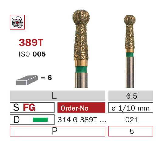 Fraise diamantée pour Zircon 389T