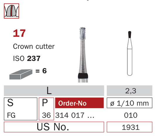 Fraise carbure de tungstène coupe couronne 017
