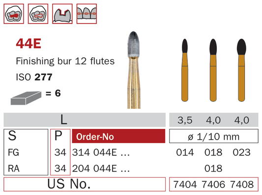 Fraise carbure de tungstène finition 44E