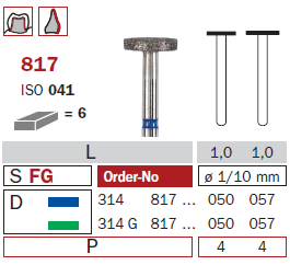 Fraise diamantée mandrin standard DiaSwiss 314G817.050