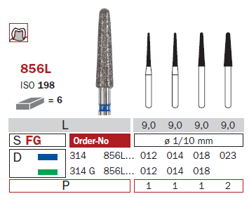Fraise diamantée mandrin standard DiaSwiss 314G856L.014