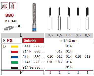 Fraise diamantée mandrin standard DiaSwiss 314G880.010