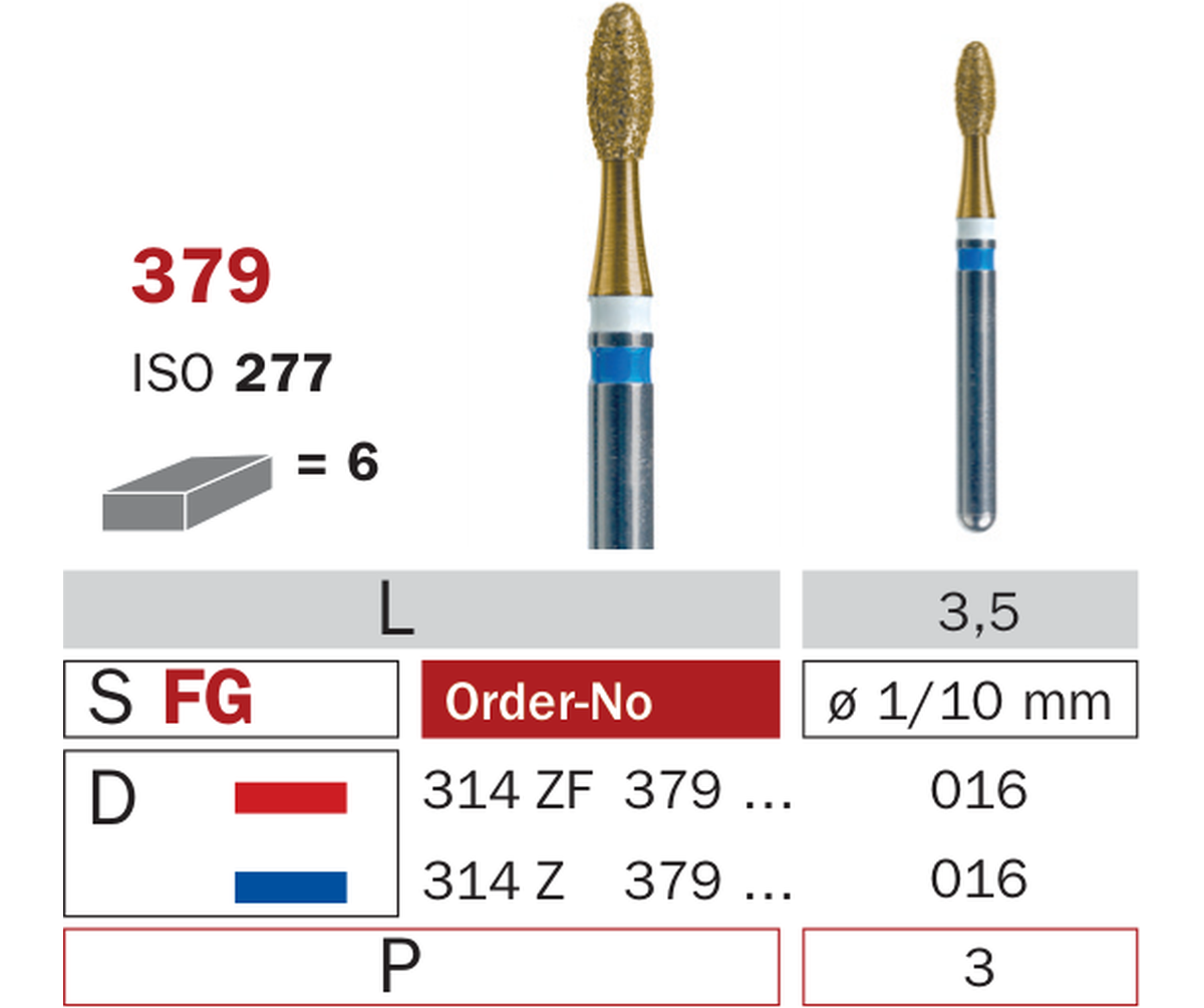 Fraise diamantée pour Zircon 379