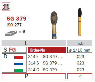 Fraise diamantée Goldies DiaSwiss 314FSG379.023