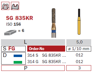 Fraise diamantée Goldies DiaSwiss 314GSG835KR.012