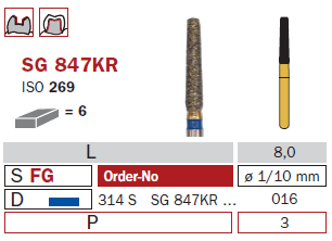 Fraise diamantée Goldies DiaSwiss 314CSG847KR.016