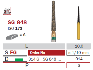 Fraise diamantée Goldies DiaSwiss 314GSG848.014