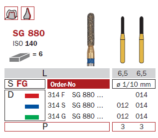 Fraise diamantée Goldies DiaSwiss 314FSG880.014