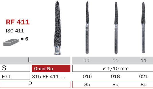 Fraise de chirurgie carbure RF411