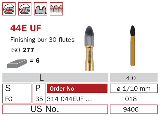 Fraise carbure de tungstène finition 44EUF